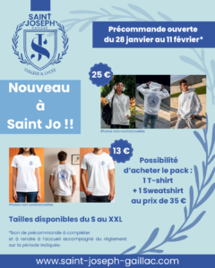 Lire la suite à propos de l’article Nouveauté à St Jo : Sweat et T-shirt logotés
