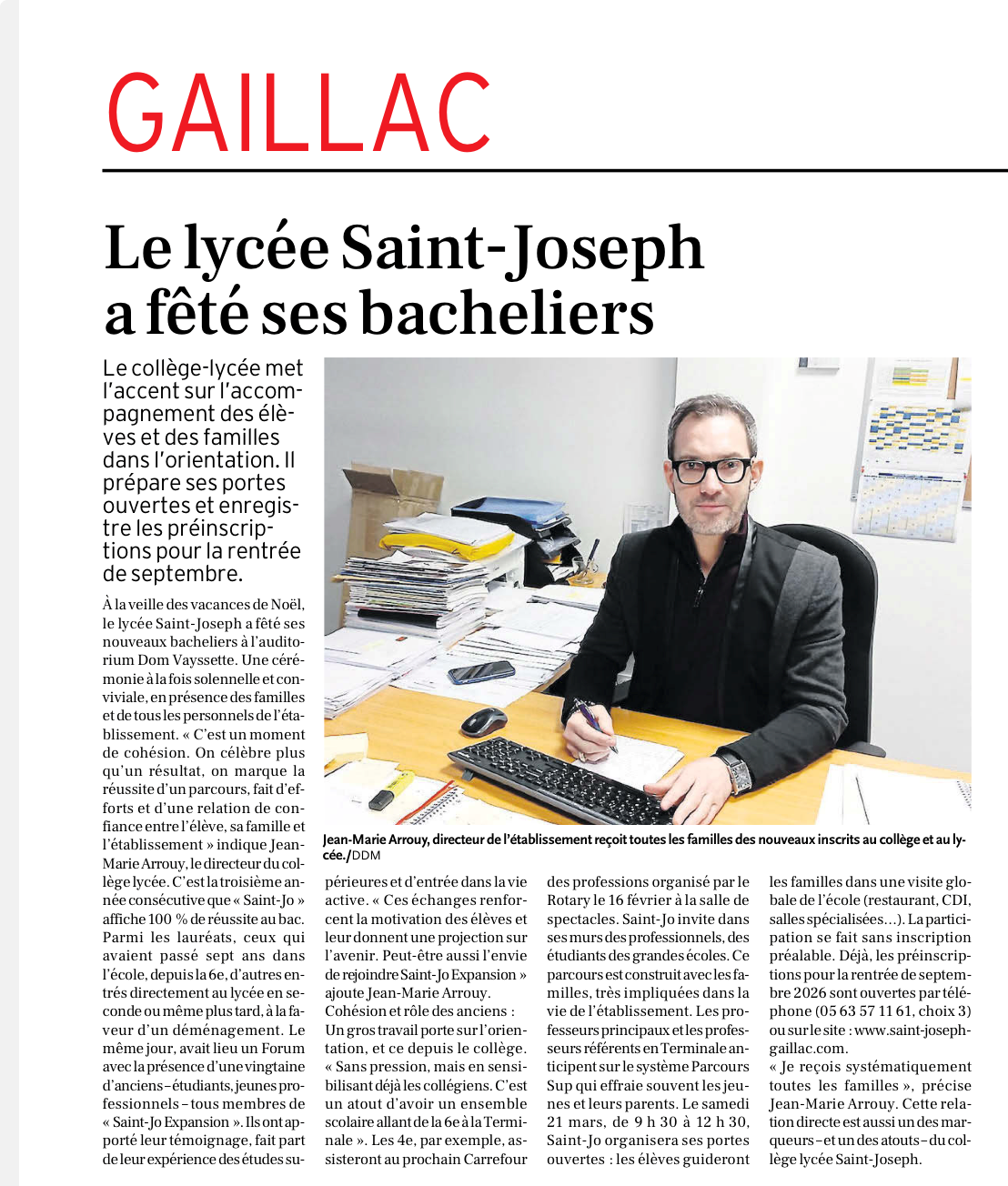 You are currently viewing St Jo dans la presse locale